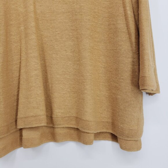 J. Jill Linen Blend Lightweight Pullover Sweater MP Womens 3/4 Sleeves Camel Tan - Picture 5 of 8